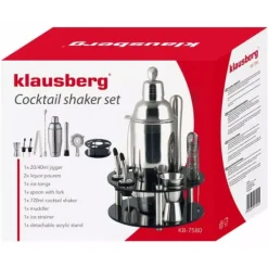 Verktygsset För Drinkar-Bartenderset 9 delar Shaker KLAUSBERG KB-7580 silver