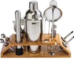 Bartenderset för cocktails, 13 delar, silvershaker, KLAUSBERG KB-7654