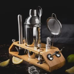 Bartenderset för cocktails, 13 delar, silvershaker, KLAUSBERG KB-7654