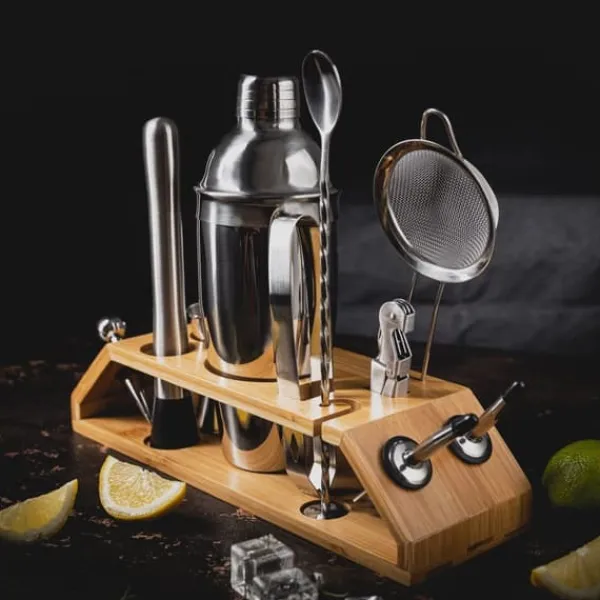 Bartenderset för cocktails, 13 delar, silvershaker, KLAUSBERG KB-7654
