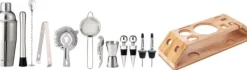 Bartenderset för cocktails, 13 delar, silvershaker, KLAUSBERG KB-7654