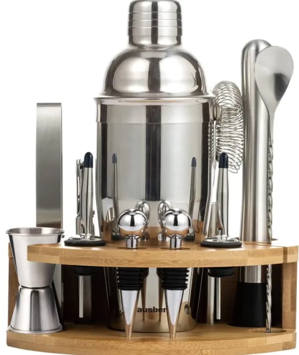 Bartenderset för cocktails, 12 delar, silvershaker, KLAUSBERG KB-7655