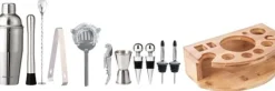 Bartenderset för cocktails, 12 delar, silvershaker, KLAUSBERG KB-7655