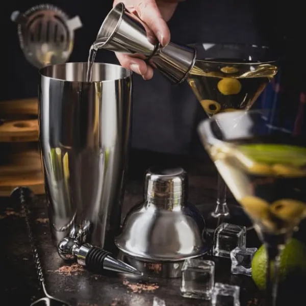 Bartenderset för cocktails, 12 delar, silvershaker, KLAUSBERG KB-7655