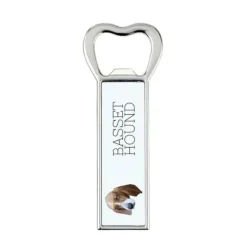 Basset Hound - flasköppnare med foto och inskription för Art-Dog öl