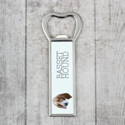 Basset Hound - flasköppnare med foto och inskription för Art-Dog öl