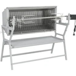 vidaXL Grillugnar & Ugnar Med Roterande Stekspett-BBQ i järn och rostfritt stål med grillspätt - Grillugnar & ugnar med roterande stekspett