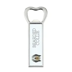 Drinkshakers & Drinkverktyg-Bearded Collie, Highland Collie - flasköppnare med foto och inskription för Art-Dog beer