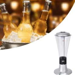 Dryckesautomater-Beer Tower Dispenser med självlysande kran för Home Bar KTV - 3L Silver