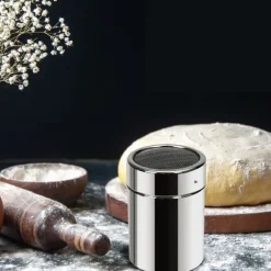 Behållare med sil Sil för pulveriserat sockerströssel pulveriserat socker kanel kakao