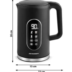 Vattenkokare-Berdsen BD-712 1,7l vattenkokare, svart och silver
