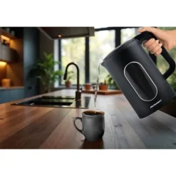 Vattenkokare-Berdsen BD-712 1,7l vattenkokare, svart och silver