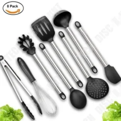 Köksutrustningsset-Bestickset - TD® - 8 delar - Silikon - Rostfritt stål - Tål höga temperaturer