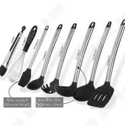 Köksutrustningsset-Bestickset - TD® - 8 delar - Silikon - Rostfritt stål - Tål höga temperaturer