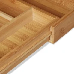 Bestickslåda, Utdragbar Bambu, 5x44,5x35,5 cm, Natur