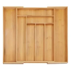 Bestickslåda, Utdragbar Bambu, 5x52x45,5 cm, Natur