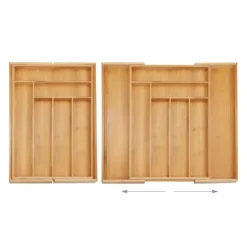 Bestickslåda, Utdragbar Bambu, 5x52x45,5 cm, Natur