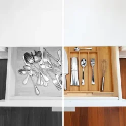 Bestickslåda, Utdragbar Bambu, 5x52x45,5 cm, Natur