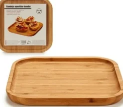 Bigbuy Home Tacka do przekąsek Bambus (20 x 1,5 x 20 cm)