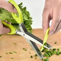 Kökssaxar-5-bladiga köksörtsaxar Multipurpose örtsaxar med rengöringskam, för kyckling, fågel, kött, [834]