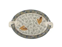 Bloomingville Hezha serveringsbricka, blå, stengods