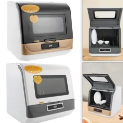 Diskmaskiner-Bänkdiskmaskin DWS-T05, portabel mini, vit, 220V 800W, med vattenslang