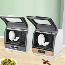 Diskmaskiner-Bänkdiskmaskin DWS-T05, portabel mini, vit, 220V 800W, med vattenslang