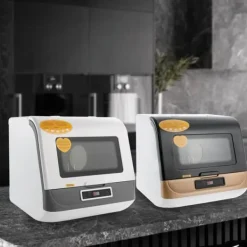 Diskmaskiner-Bänkdiskmaskin DWS-T05, portabel mini, vit, 220V 800W, med vattenslang