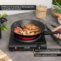 Bänkdoppvärmare - 1 brännare 19,4 cm - 1250W - Infraröd, Glaskeramik