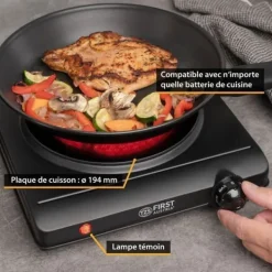 Bänkdoppvärmare - 1 brännare 19,4 cm - 1250W - Infraröd, Glaskeramik