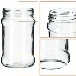 Bok för Förvaring i Glas 315ml - 10 stycken + Röda Lock