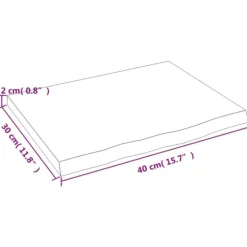 vidaXL Bordsskiva ljusbrun 40x30x2 cm behandlad massiv ek