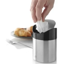 Bordssopkorg med gångjärnslock av rostfritt stål, diameter. 95 mm - Hendi 440711