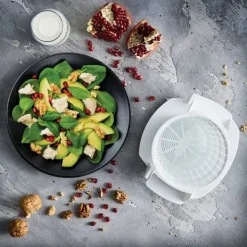 Yogurtmaskiner-Borner Cheesemaker & Multimaker med fräscht lock, sikt salladsskål serveringsskål, gör din egen färskost hemma grön