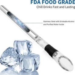 Ishink & Kylare-Box Förpackning 2 i 1 vinkylbar tillbehör i rostfritt stål Rödvinsluftare