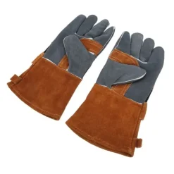 Grytlappar & Grillvantar-Brandsäkra BBQ Grillhandskar - Värmebeständigt och skållningsfritt läder, 1 par