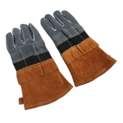 Grytlappar & Grillvantar-Brandsäkra BBQ Grillhandskar - Värmebeständigt och skållningsfritt läder, 1 par