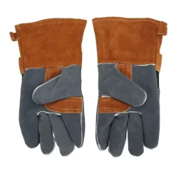 Grytlappar & Grillvantar-Brandsäkra BBQ Grillhandskar - Värmebeständigt och skållningsfritt läder, 1 par