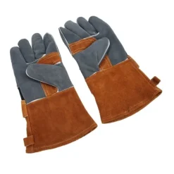 Grytlappar & Grillvantar-Brandsäkra BBQ Grillhandskar - Värmebeständigt och skållningsfritt läder, 1 par