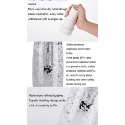 Kolsyremaskin-Bärbar 1000 ml sprudlande vattenbryggare handtag Bubble Soda Machine Soda Cream Bottle Dispenser för DIY-drycker