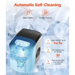 Bärbar Ismaskin, Modell för Bänkskiva, 1,8 kg/24 timmar kapacitet, Självrengörande, Inkluderar Skopa