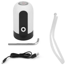 Bärbar LED-ljusflaskvattenpump USB-uppladdningsbar dispenser för hemmakontor (vit)