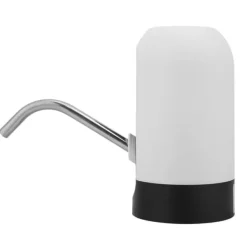 Bärbar LED-ljusflaskvattenpump USB-uppladdningsbar dispenser för hemmakontor (vit)