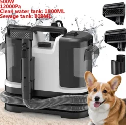 Golv- & Mattrengöring-Bärbar Matttvätt, Kraftfull Sugförmåga, Lätt Design,500W-EU Kontakt