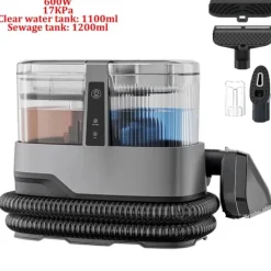 Golv- & Mattrengöring-Bärbar Matttvätt, Kraftfull Sugförmåga, Kompakt Design,EU, 600W 17KPa