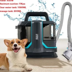 Golv- & Mattrengöring-Bärbar Matttvätt, Stark Sugkraft, Kompakt Design,11Kpa