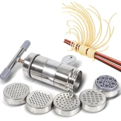 Pastamaskiner-Bärbar nudelmaskin i rostfritt stål - enkel manuell nudelpress