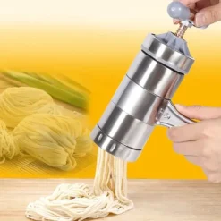 Pastamaskiner-Bärbar nudelmaskin i rostfritt stål - enkel manuell nudelpress