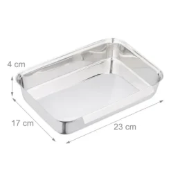 Köksutrustningsset-Brödningsbricka set, rostfritt stål, 4x17x23 cm, silver