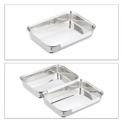 Köksutrustningsset-Brödningsbricka set, rostfritt stål, 4x17x23 cm, silver